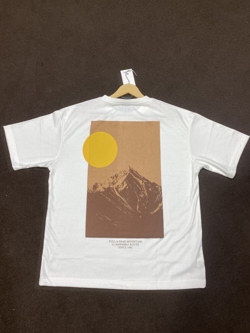 Pull & Bear White Full Print Dropshoulder Tshirt