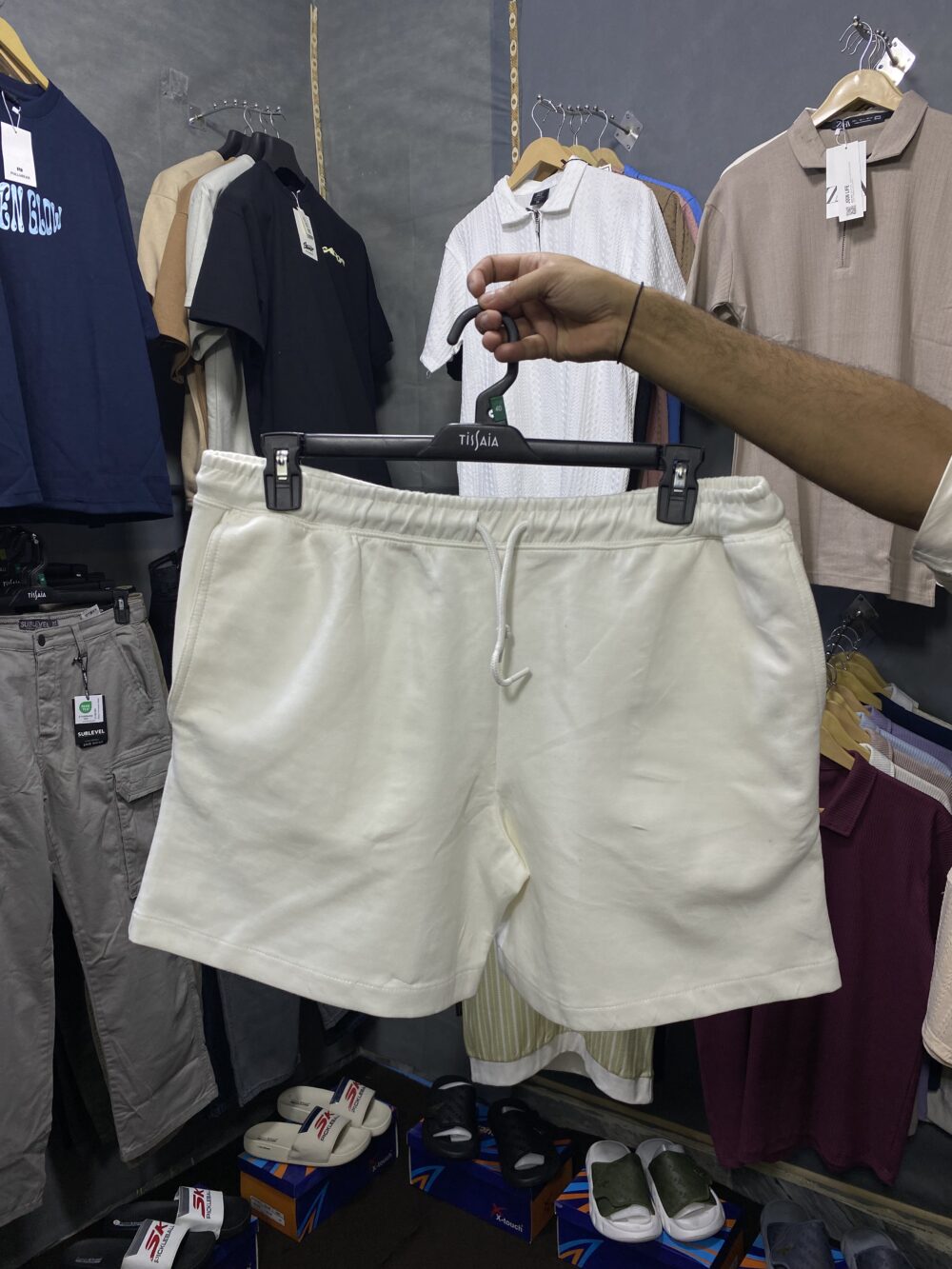Pull & Bear White Terry Short