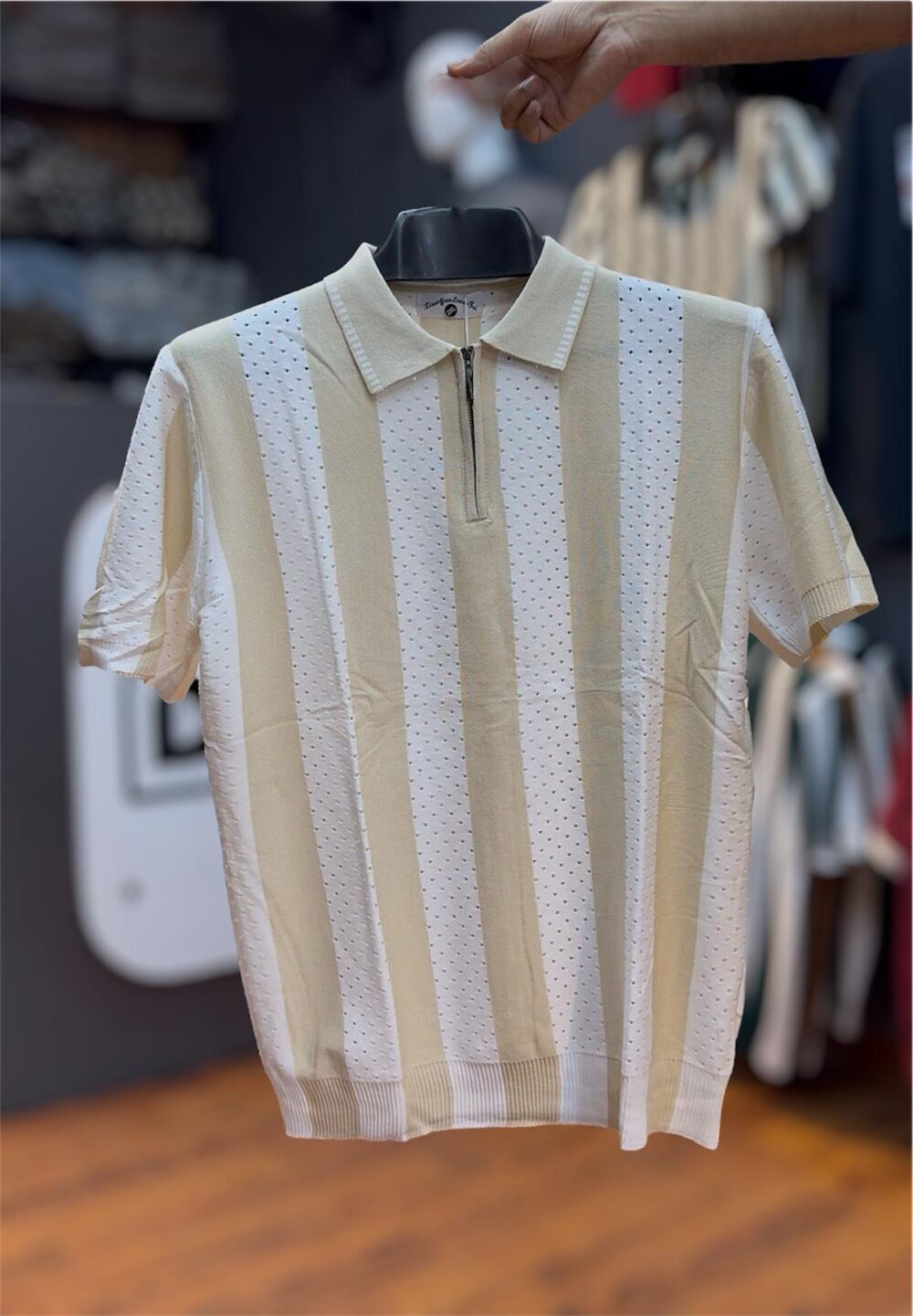 Old Money Knitted  Premium Beige & White Polo