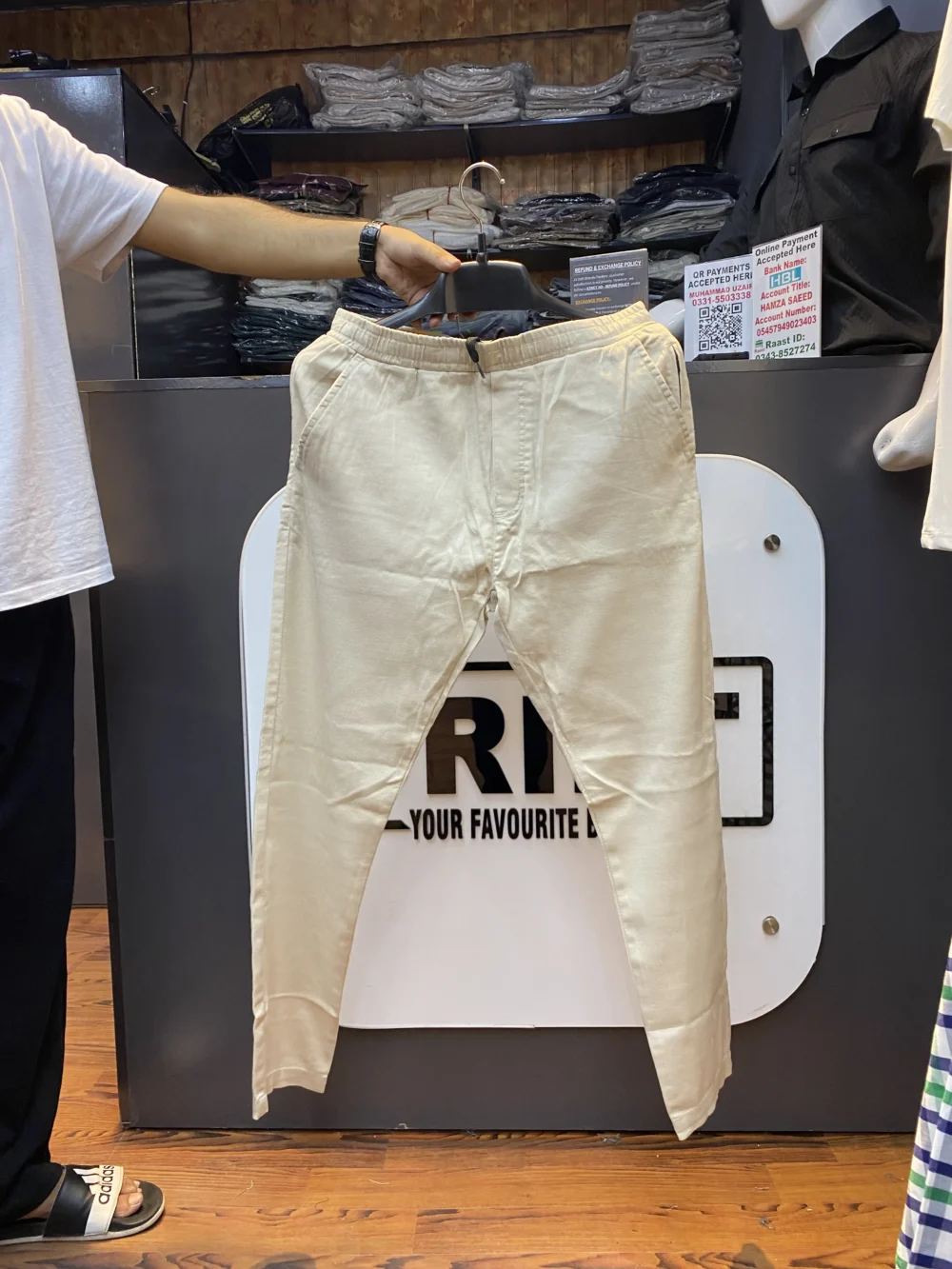Linen Premium Beige Trouser Pants - Image 2