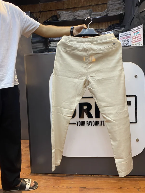 Linen Premium Beige Trouser Pants - 30
