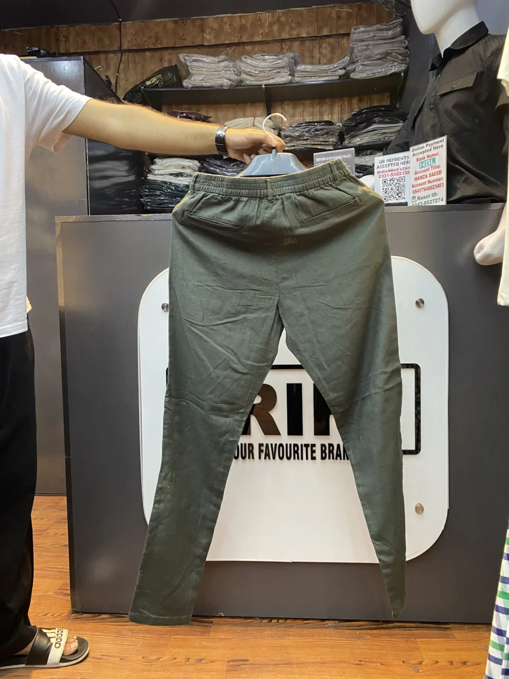 Linen Premium Olive Trouser Pants - Image 2