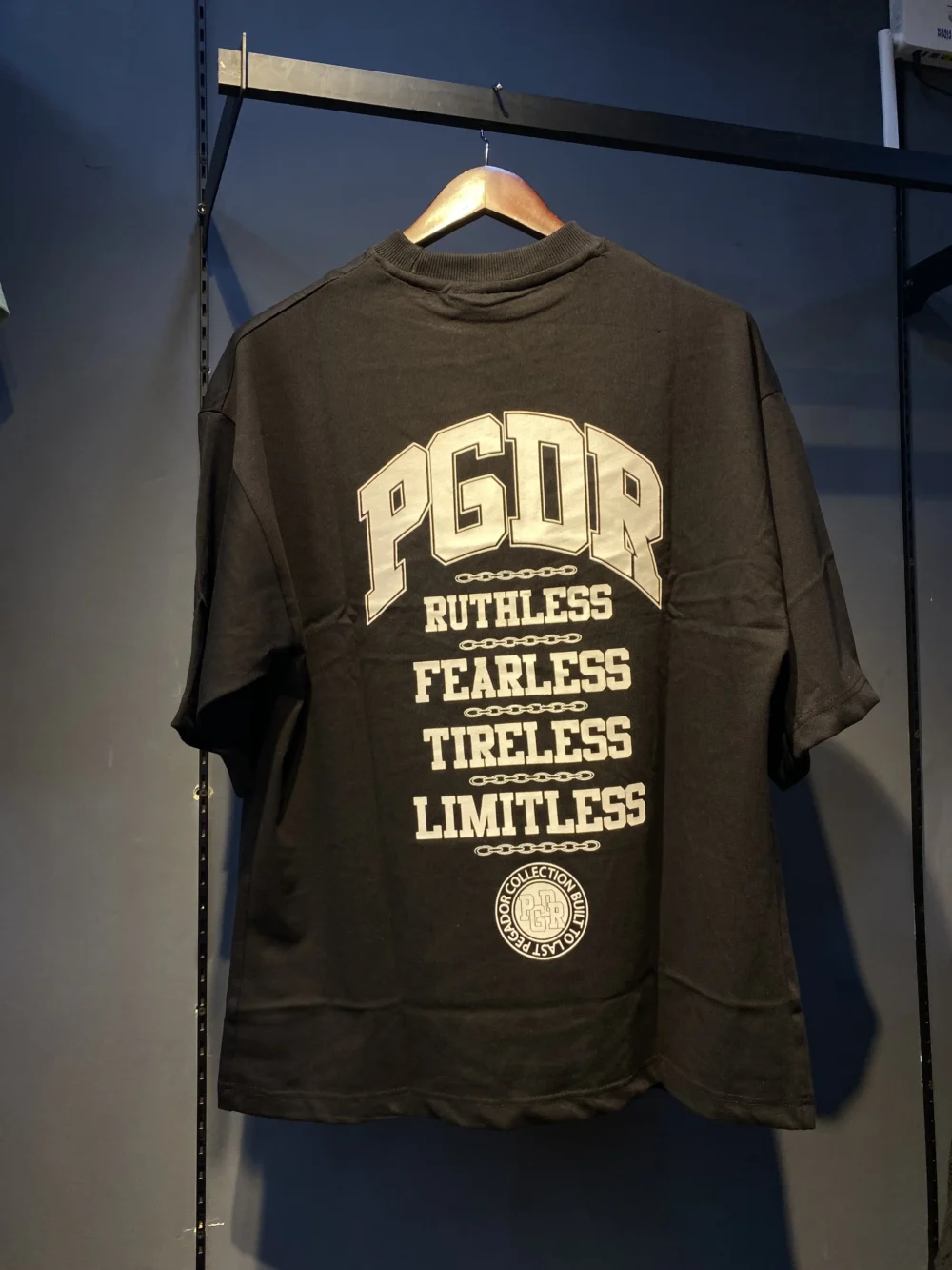 PGDR Back Printed 180GSM Dropshoulder Tshirt - Black - Image 2
