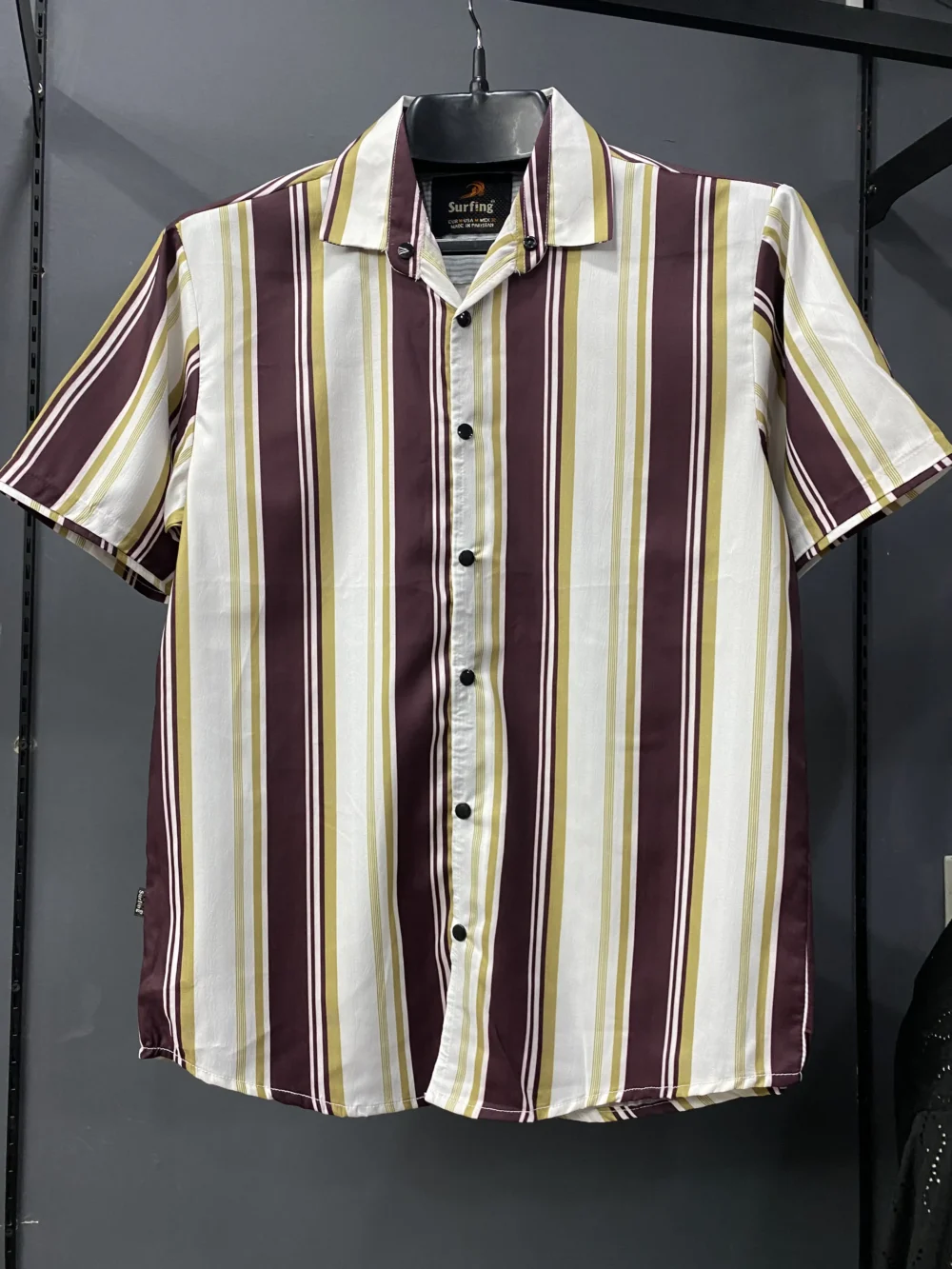 Maroon Lining Printed Casual Shirt
